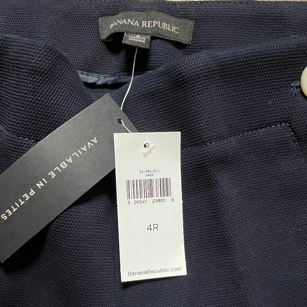 Banana Republic Wide Leg Navy Crop Pants Size 4 NWT - Picture 4 of 5